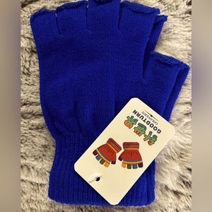 NWOT blue fingerless gloves
